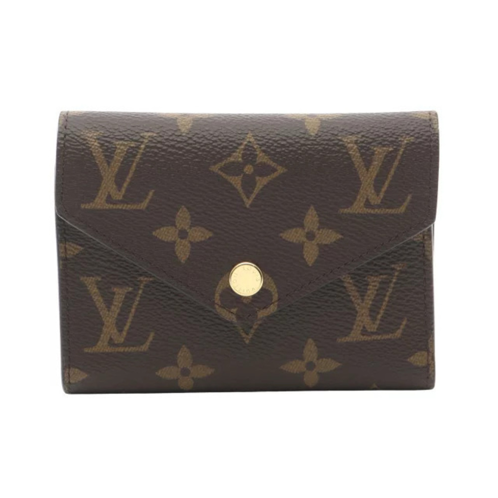 Louis Vuitton Portefeuille Victorine Monogram Tri fold Wallet Brown